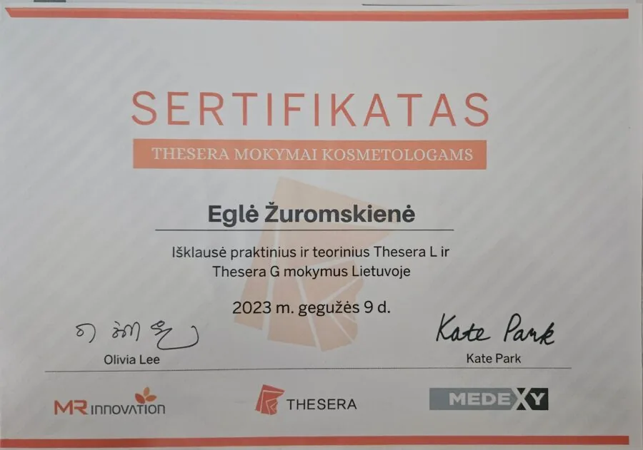 2023 thesera mokymai
